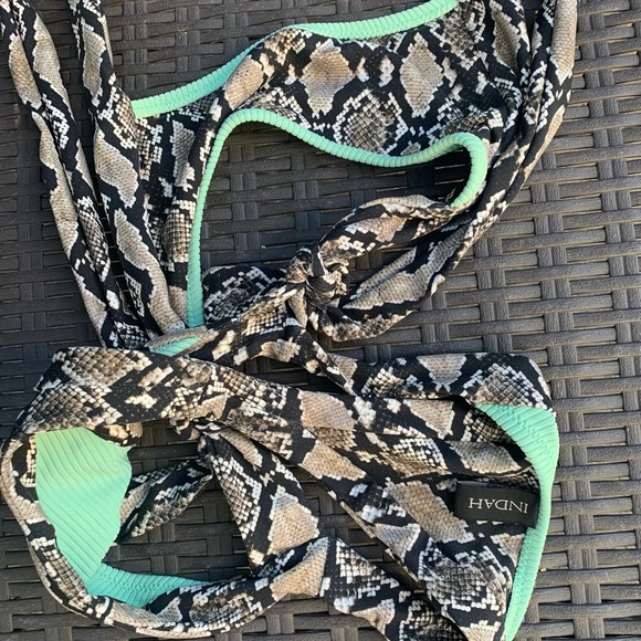 Indah Caper in Mint Python - Picture 4 of 8